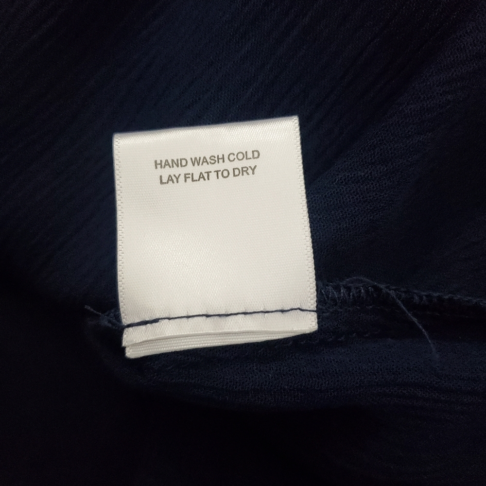 NWOT ModCloth Bells & Giggles Sheer Blouse Navy Blue Flare Sleeve Boho Size XL - Picture 12 of 12